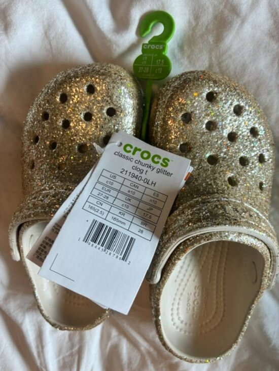 CROCS Other - Toddler 10 Crocs: Gold Glitter